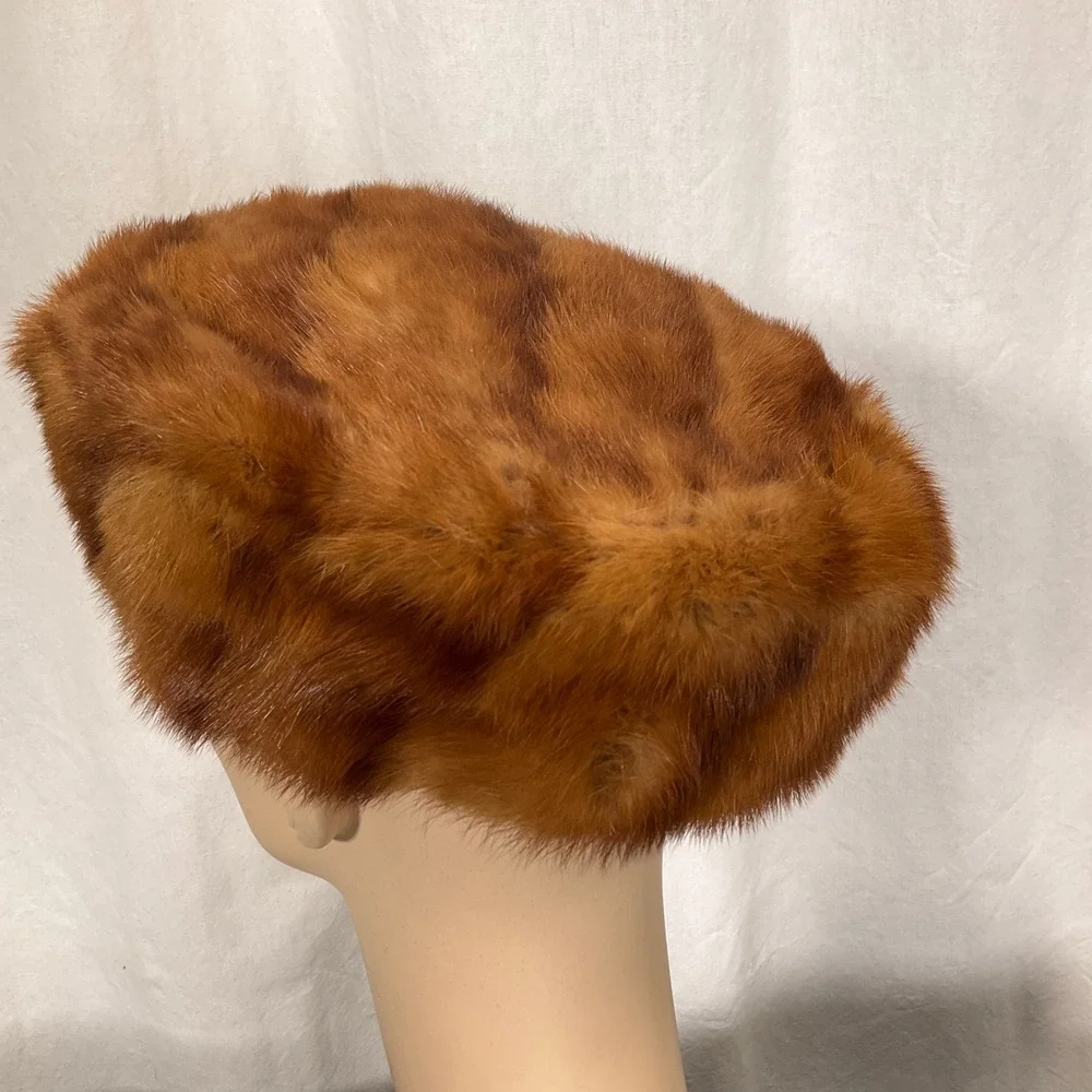 Vintage Real Mink Pillbox Hat Womens Small‎ 1930s-40s Formal Unbranded Retro